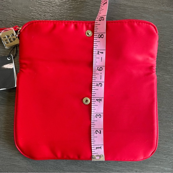 NWT Giorgio Armani Bright Red Fold Over Beauty Purse Wallet - Picture 10 of 10